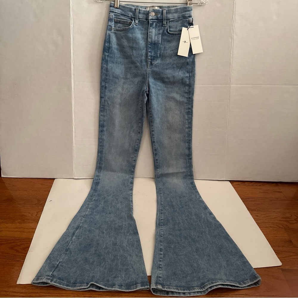 7 For All Mankind Ultra High Rise Skinny Flare No Filter Denim Size 26 NWT